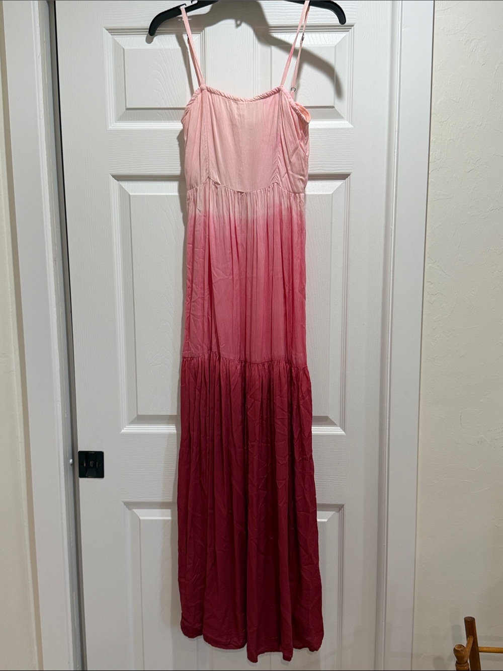 Roxy Pink Ombre Maxi Dress with Spaghetti Straps